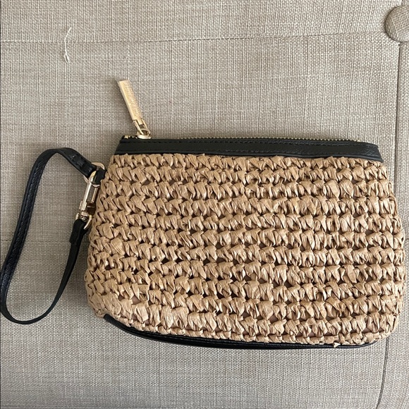 NWOT Anne Klein Woven Tan and Black Clutch - Picture 4 of 5